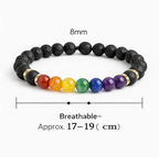 7 Chakra Healing Lava Stone Bracelet