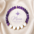 Amethyst Heart Crystal Bracelet
